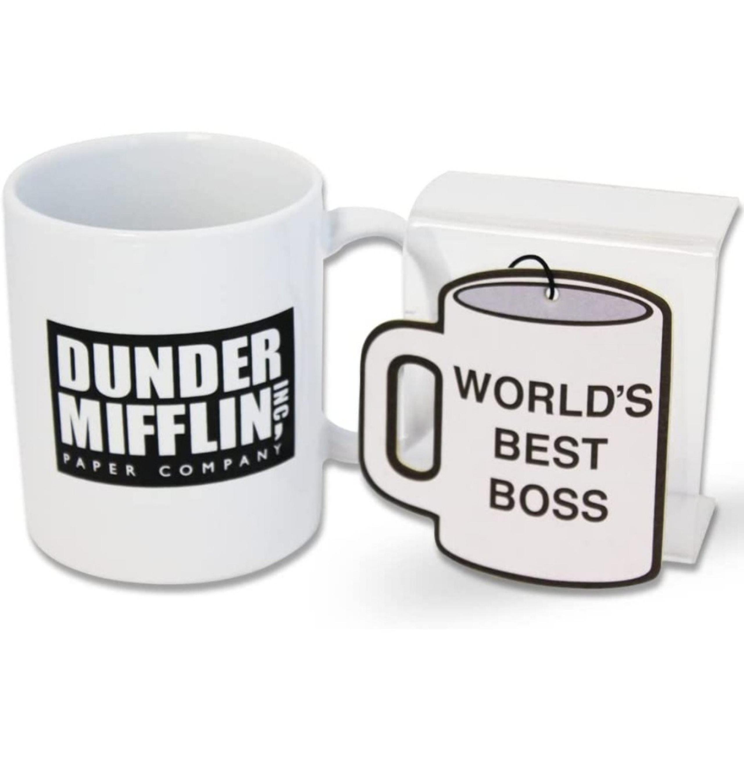 The Office World’s Best Boss/Dunder Mifflin 11 oz Mug and Vanilla Air Freshener