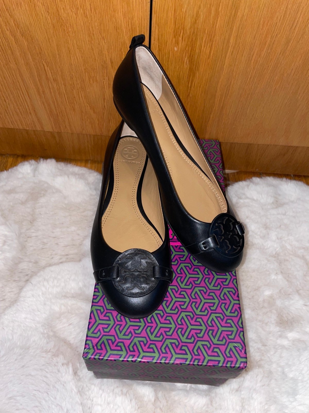 Tory Burch Perfect Black Gabriel Leather Ballet Flat