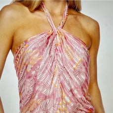 Ramy Brook Exclusive Zebra Printed Fern Silk Halter Top - Medium - New with tags