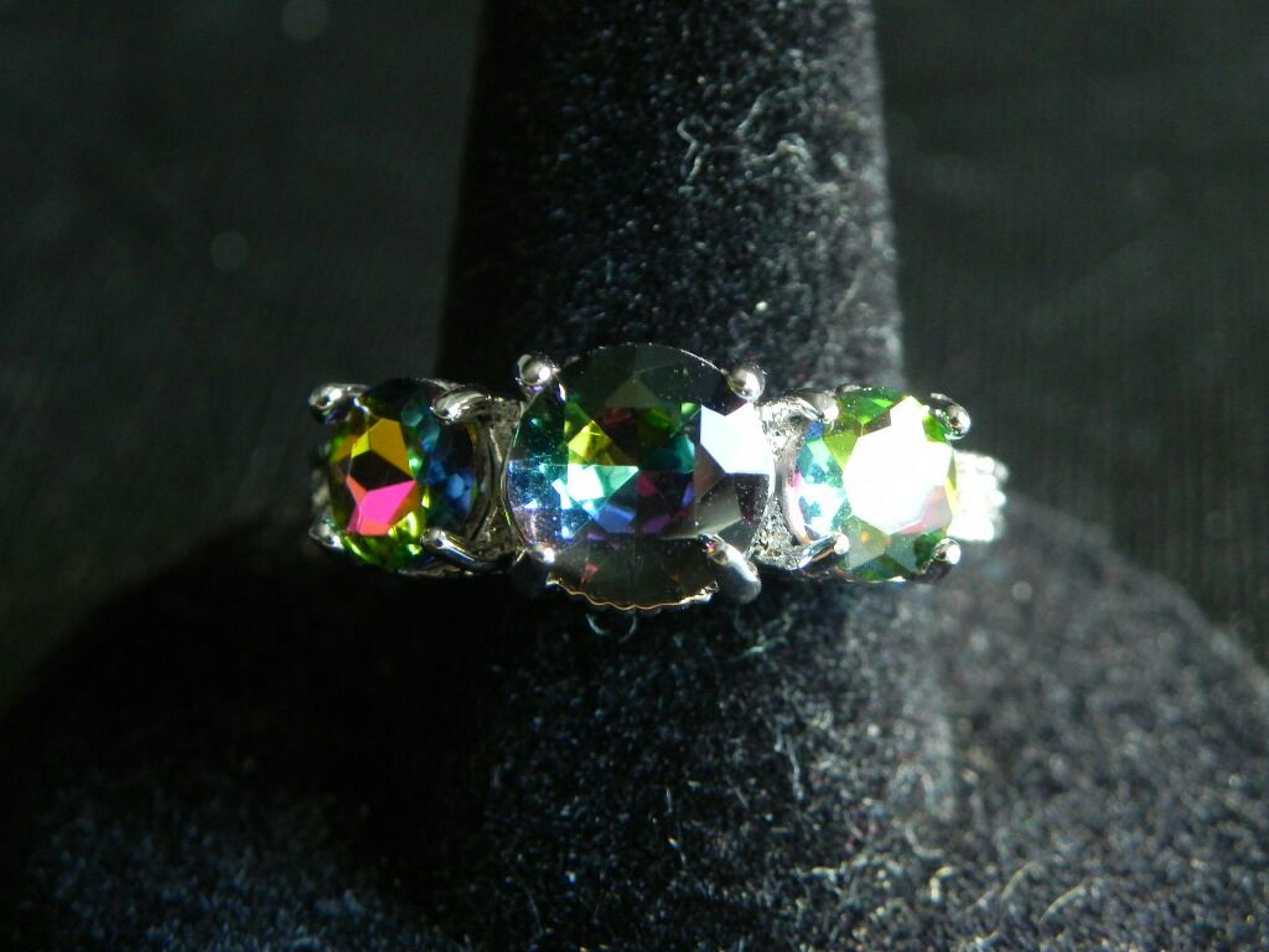 Three-Stone Mystic Quartz Ring