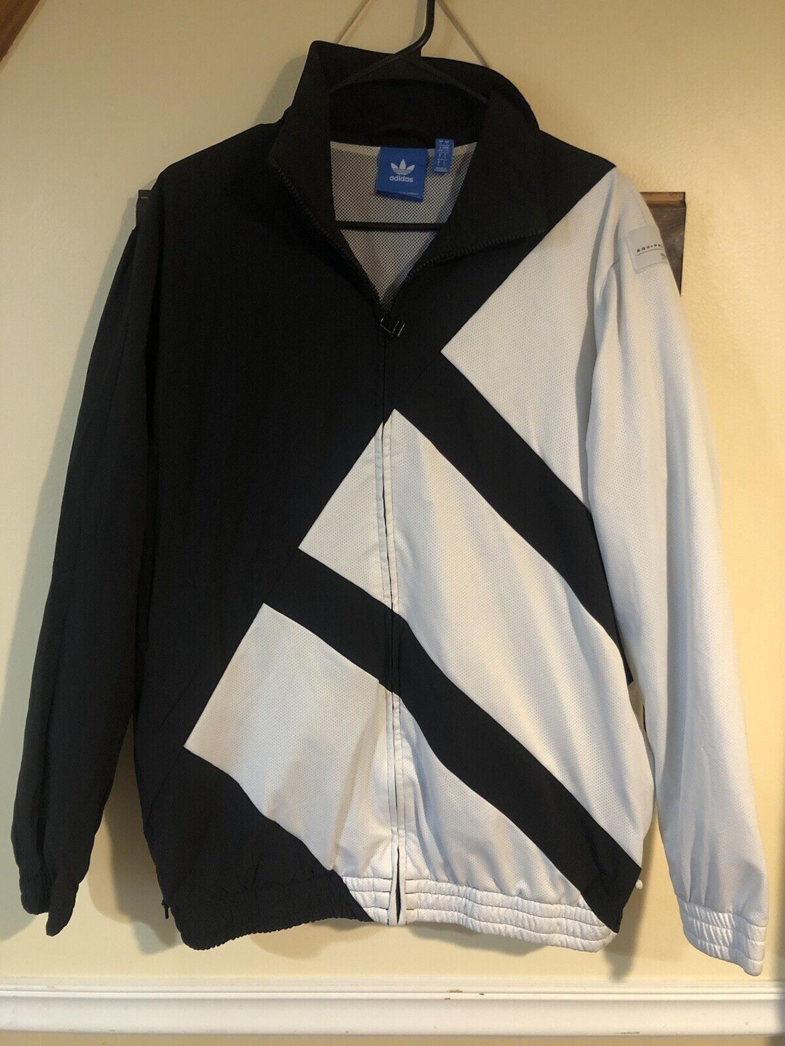 Adidas EQT Equipment Jacket 3 Stripe Full Zip Track Windbreaker Men’s Size Large