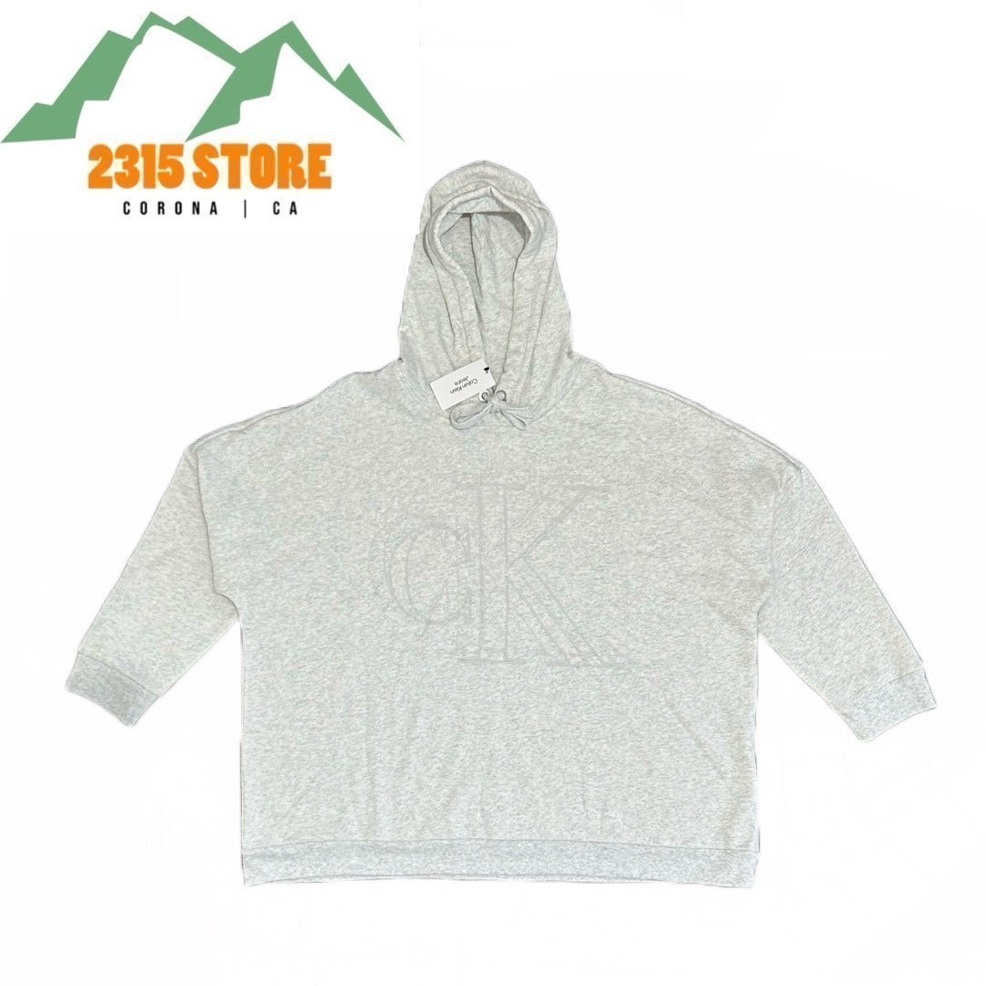 Calvin Klein Women’s Fleece Hoodie Sweatshirt Big Logo Plus Size 3X Grey. NWT