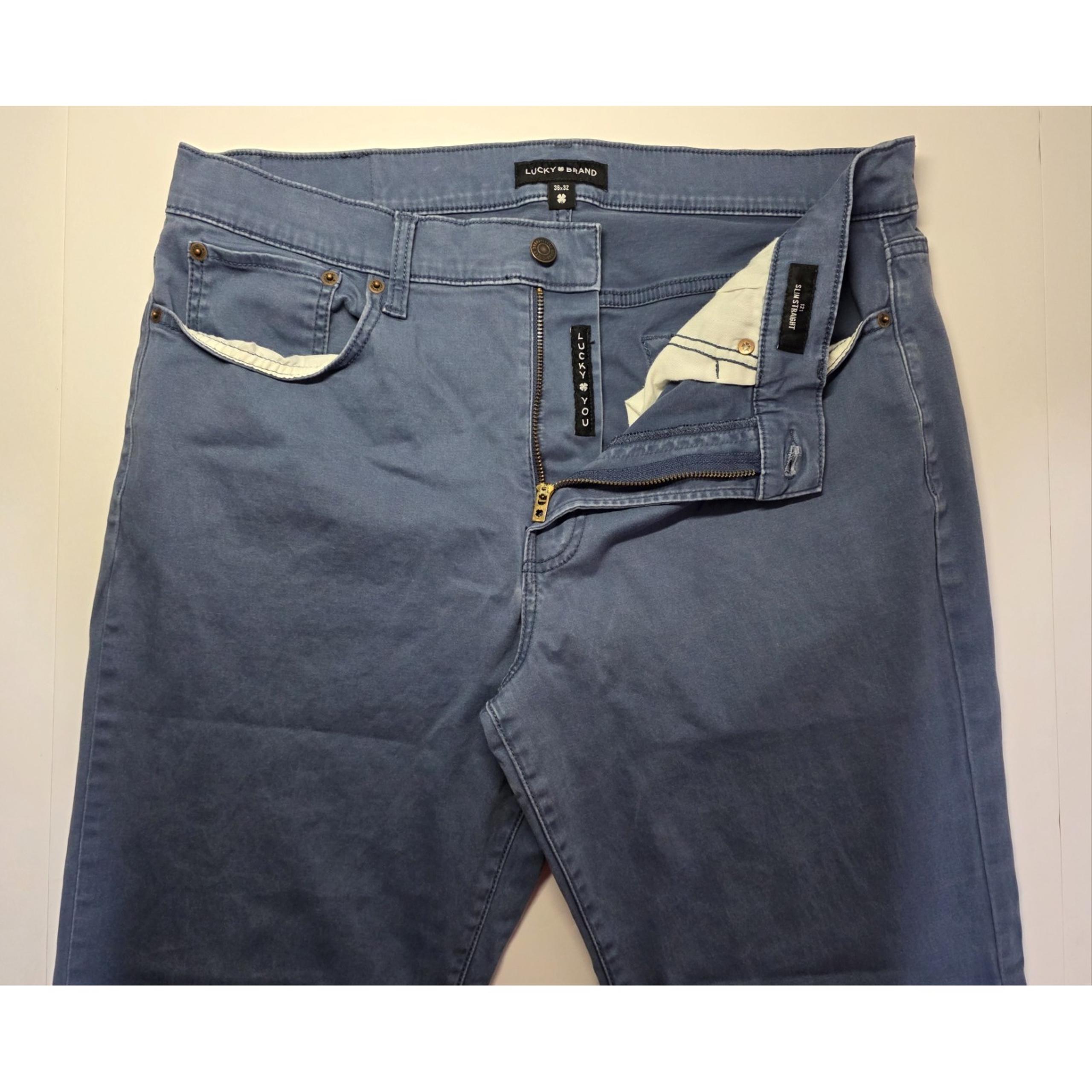 Lucky Brand Mens Size 36x34 121 Slim Straight Blue Chino Pant