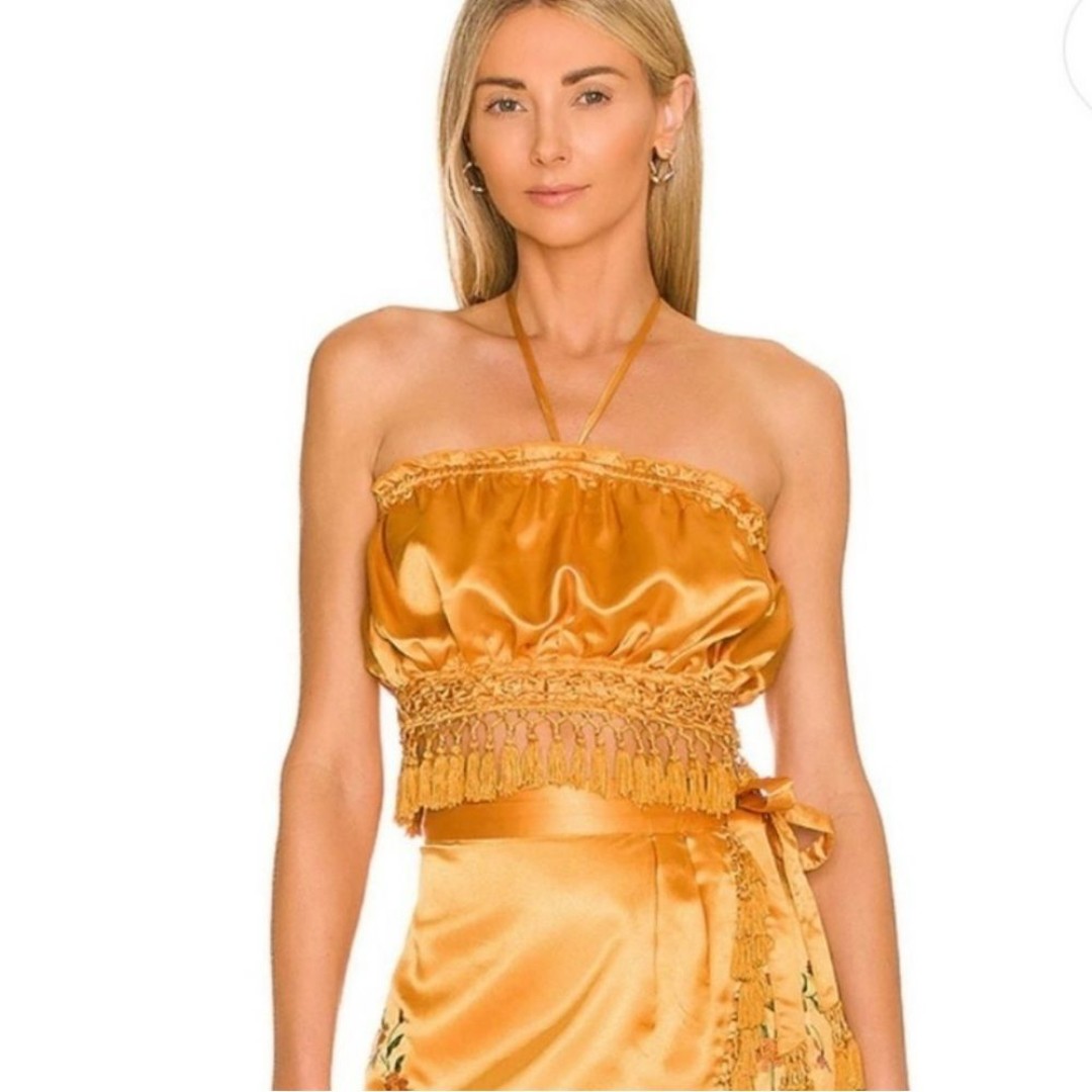 REVOLVE HOUSE OF HARLOW 1960- MIKA BANDEAU TOP IN INCA GOLD SIZE SMALL NWT!!