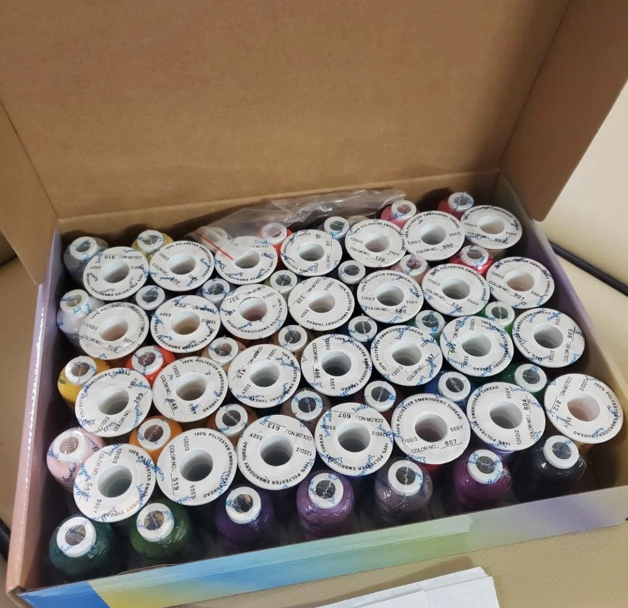 New brothread 9 Shiny Colors Metallic Embroidery Machine Thread Kit 50