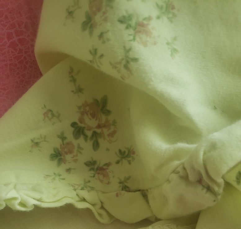 Vintage Victorian Green Floral Sheet Set