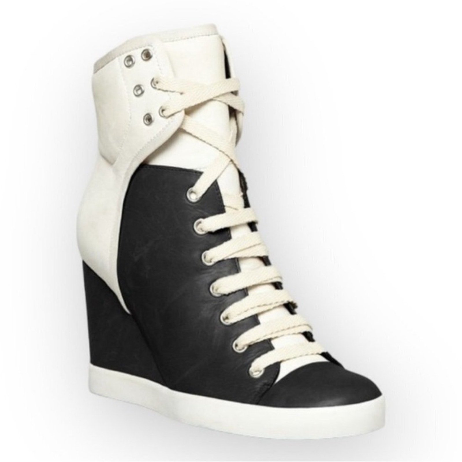 See by Chloe Gondola Wedge Heels Black and White 37 Unique Sneaker