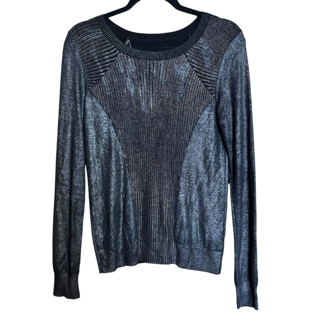 AllSaints Metallic Rib Sweater Womens 6 Multicolor Epea Jumper Pullover