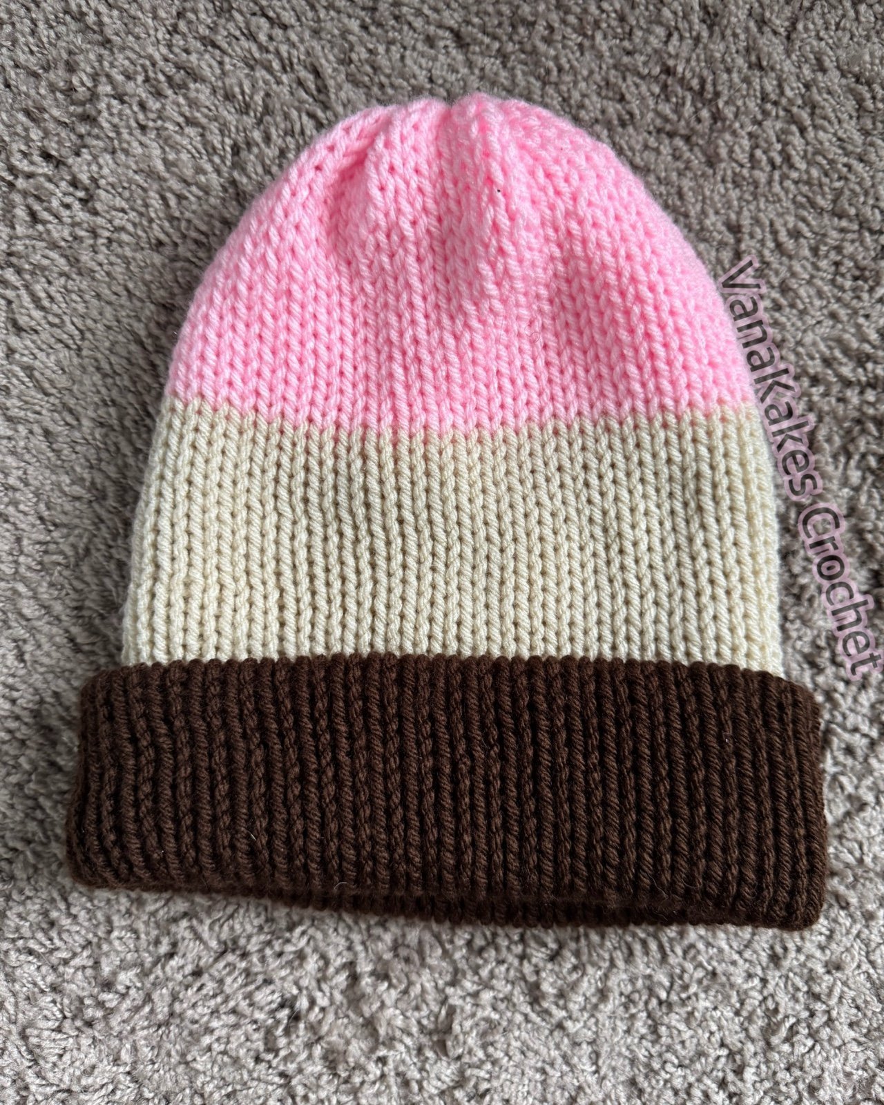 Adult Knitted Beanie Neapolitan Theme