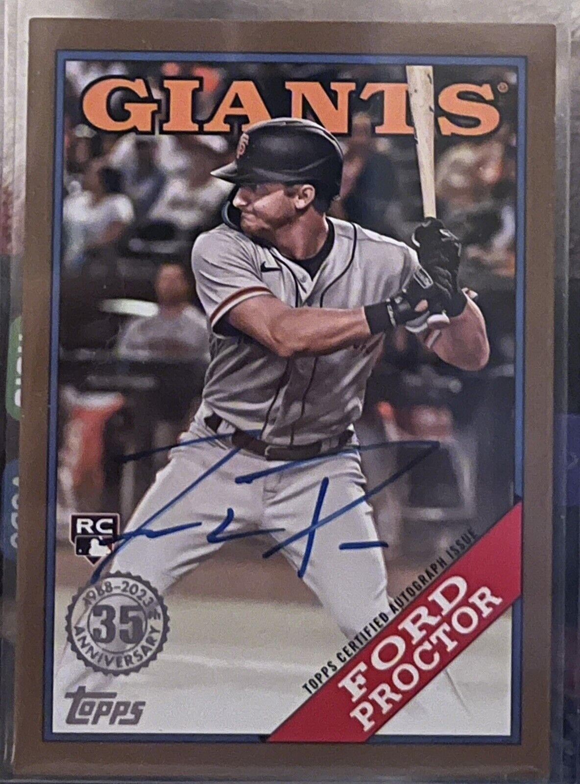 2023 TOPPS SERIES 2 FORD PROCTOR RC 1988 SHORT PRINT AUTO GOLD /50 GIANTS