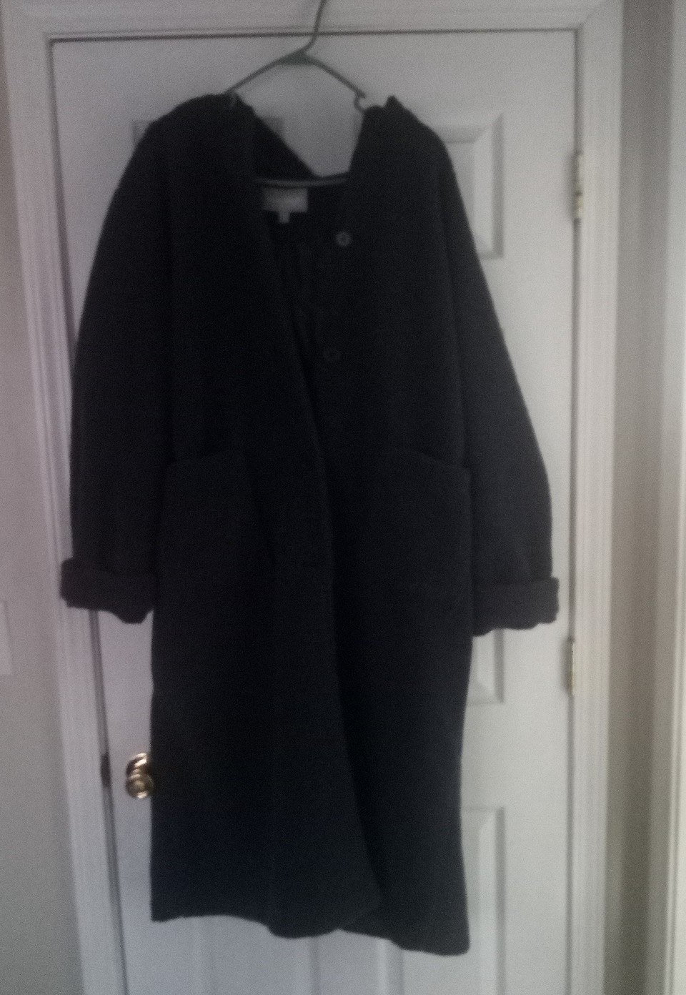Woman Within Long Hooded Berber Fleece Coat