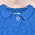 Vintage PERSPECTIVE Womens XXL Plus Blue Sweater Boucle Popcorn Knit Top Button
