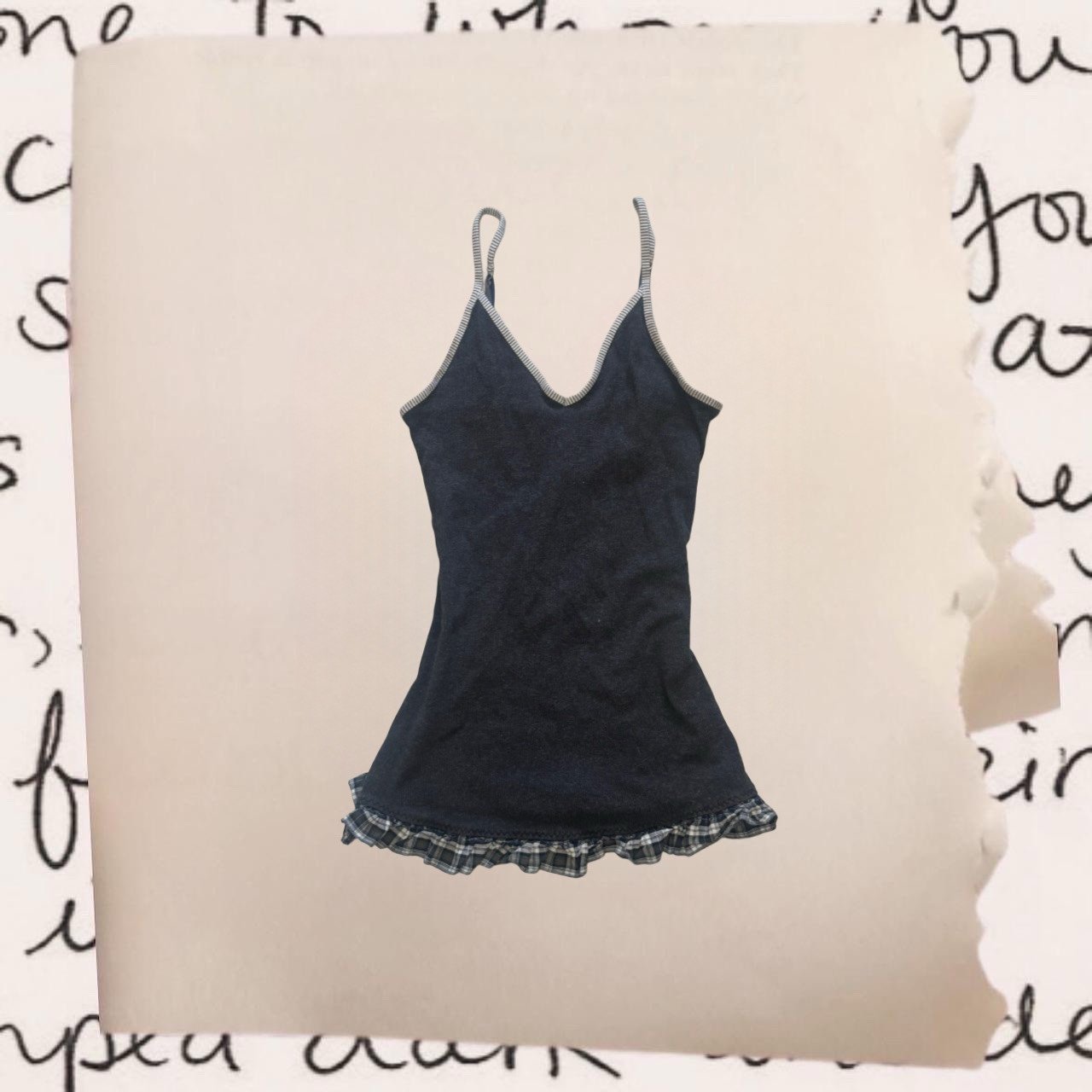 vintage victoria secret plaid ruffle bow accent camisole