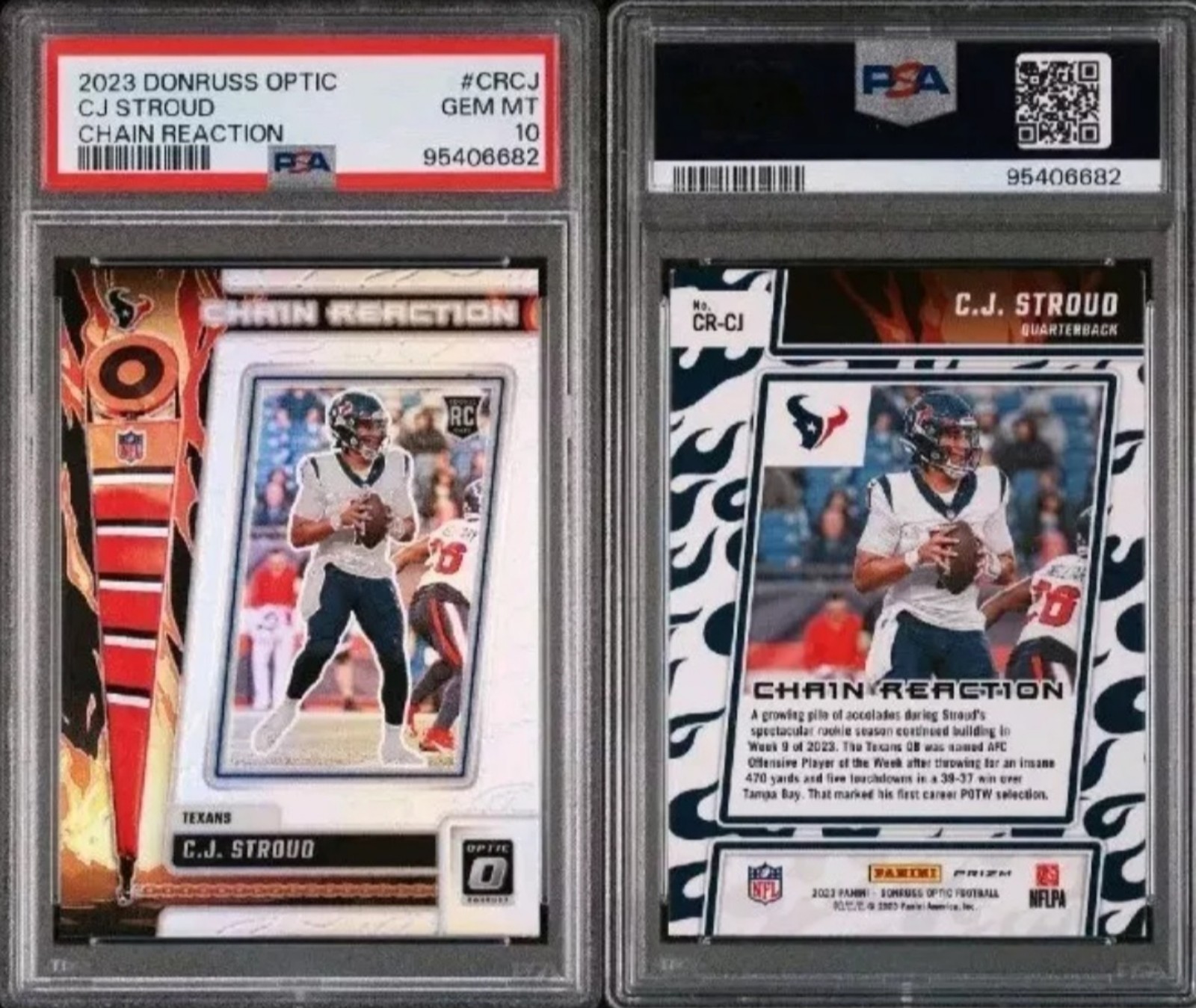 2023 Donruss Optic Football #CR-CJ CJ Stroud RC Chain Reaction Prizm PSA 10