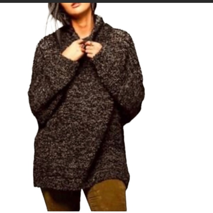 free People “She’s All That Alpaca Sweater” Oversized Mock neck chunky knit XS