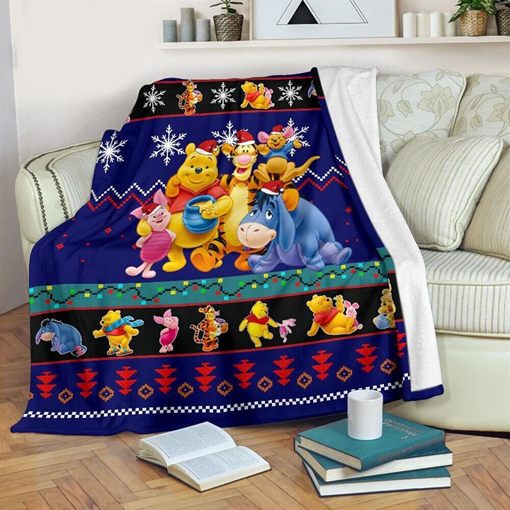 Winnie The Pooh Friends Happy Christmas Fleece Blanket