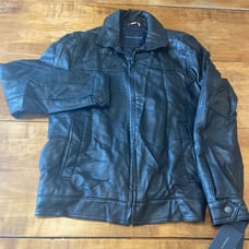 Tommy Hilfiger Men's Faux Leather Laydown Collar Jacket Black Medium NWT 195