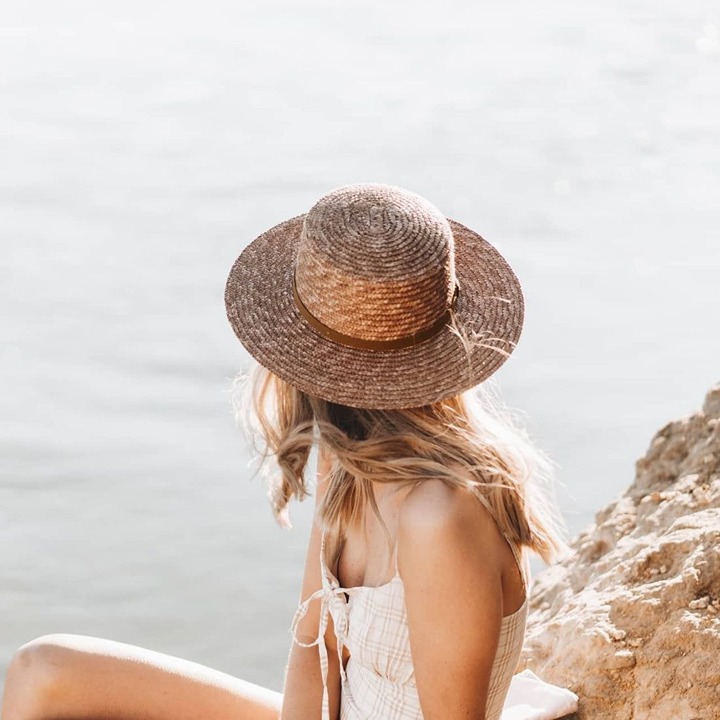 Will + Bear Hat Co Harvey Amber Women’s Straw Boater Brown