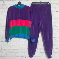 Vtg 80s Gee Gee by Milaca Mills Women’s Track Suit 2PC S Sweater S Pants Velour