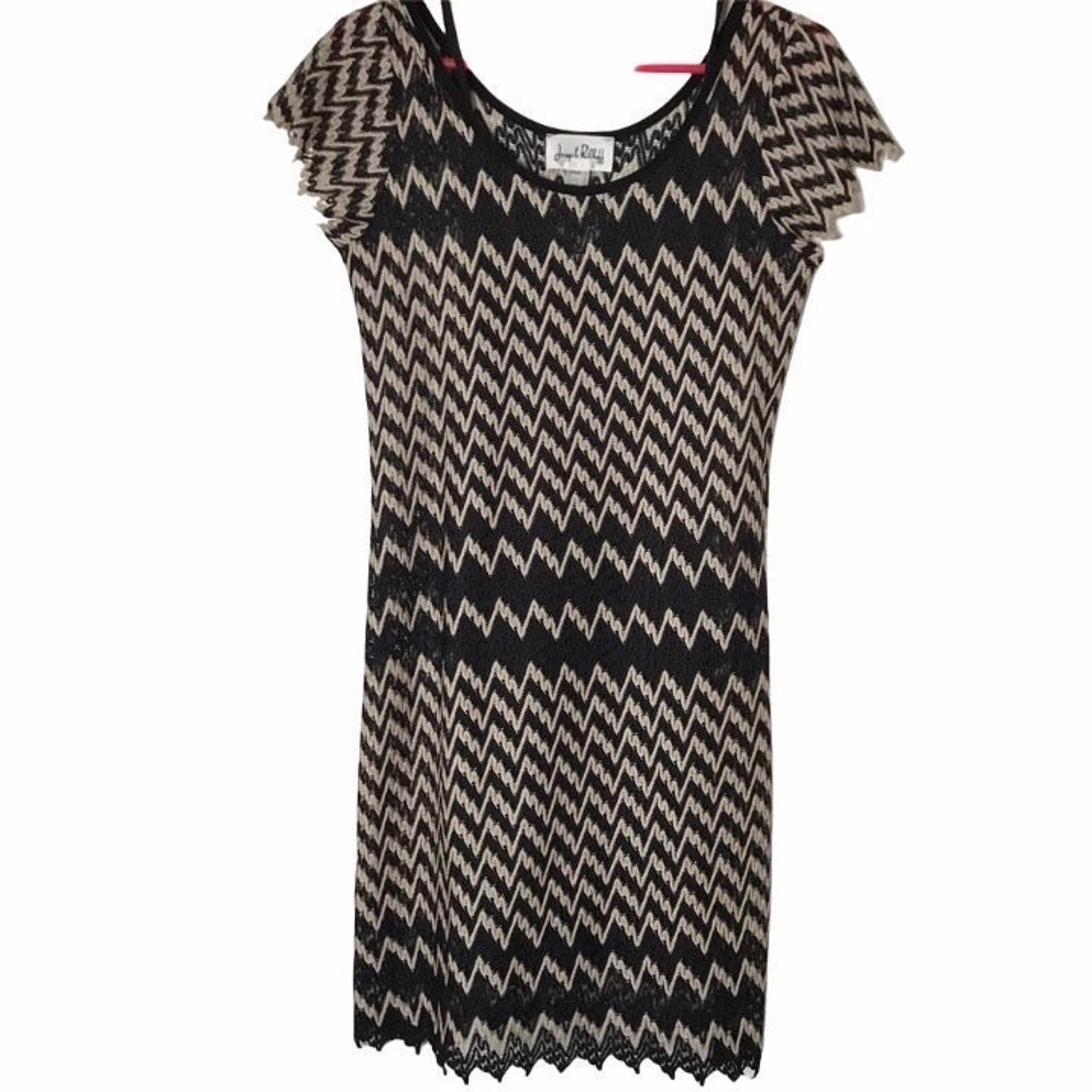 Joseph Ribkoff Knitted Chevron / Herringbone Dress with Black Slip - Size 8
