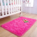 Fluffy Bedroom Rug Plush Fuzzy Rugs for Kids Room 2x3 Feet, Hot Pink