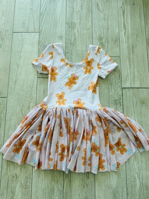 NWOT Wild Rich Kids Disney Gingerbread Mickey Mouse Leotard Tutu Dress 9/10