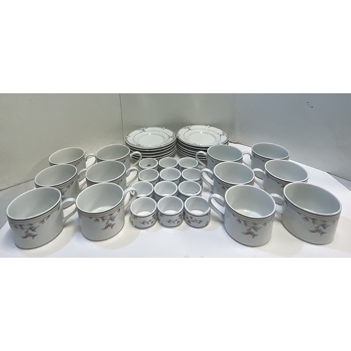 12 PIECE Heritage Blossom Princess House Tea Cups Saucer Plates Napkin Ring Set
