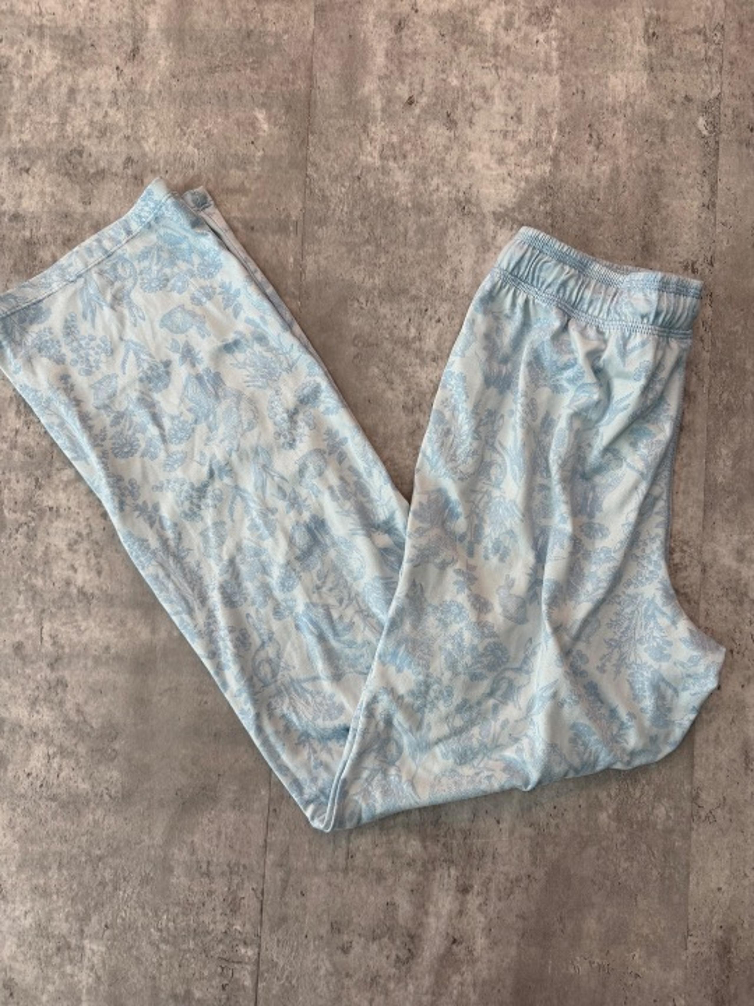 Eddie bauer soft pajama pants blue woodland critter print cozy winter floral S