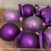 Set Of 12 Vintage KREBS Elegant Glass Purple 2.5” Glass Ball Christmas Ornament