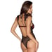 Sexy Red Lace Teddy with Black Lace Overlay Lingerie