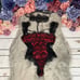 Sexy Red Lace Teddy with Black Lace Overlay Lingerie