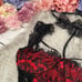 Sexy Red Lace Teddy with Black Lace Overlay Lingerie