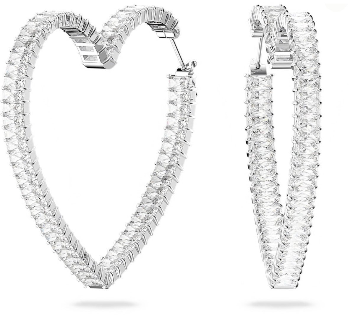Used Swarovski Matrix Heart Hoop Earrings - Large Size, Excellent Condition
