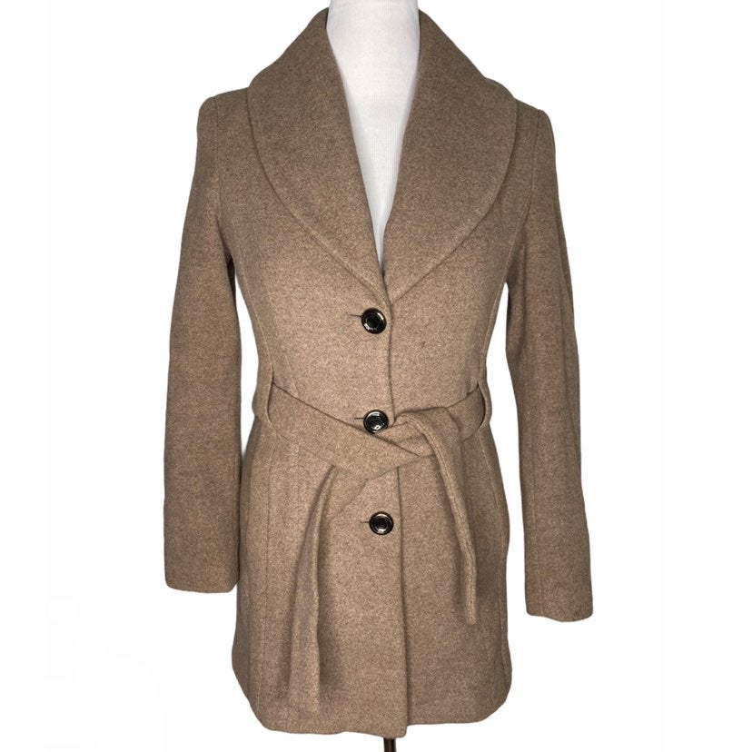 Calvin Klein Wool Belted Peacoat