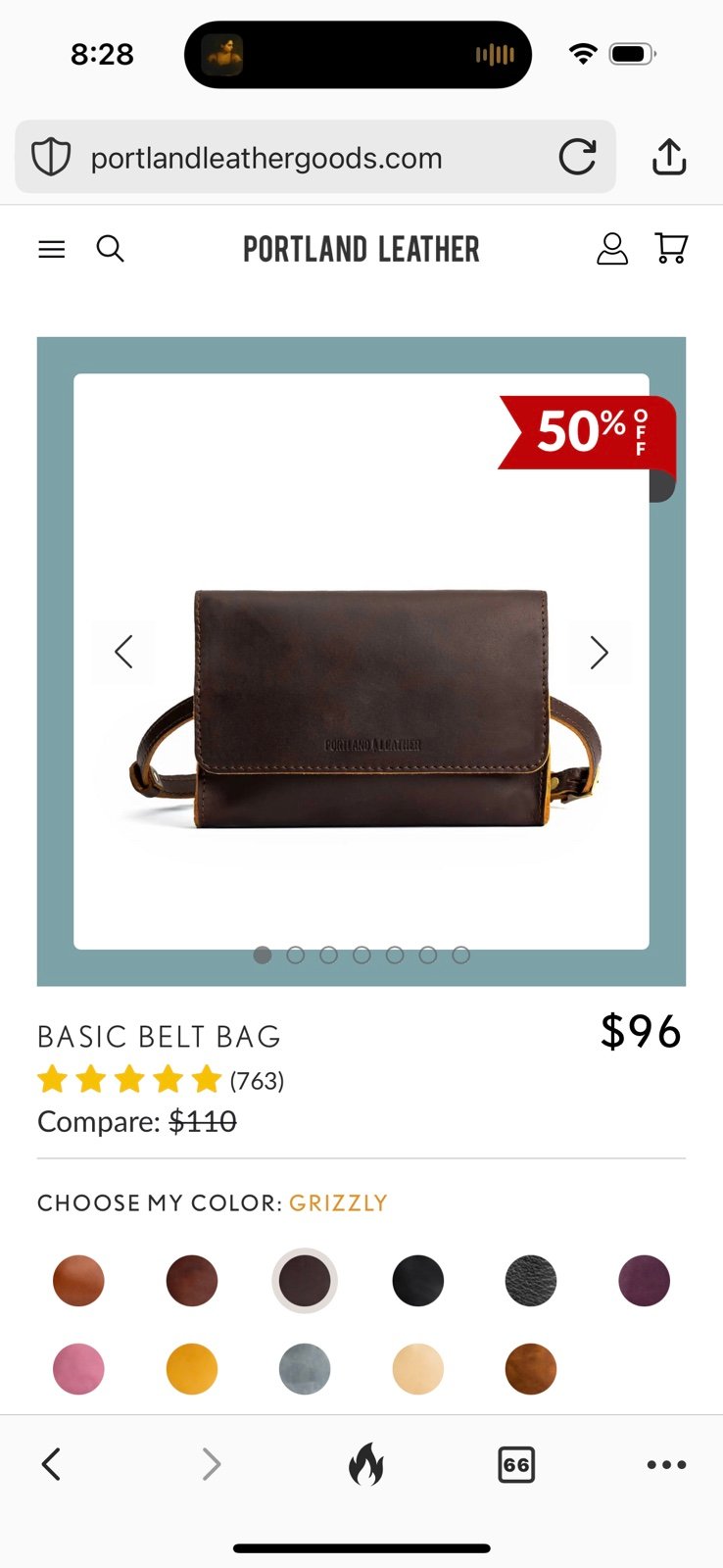 Portland leather goods basic belt bag