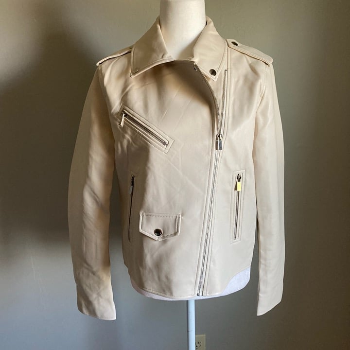 Lulu’s Cream Faux Leather Jacket
