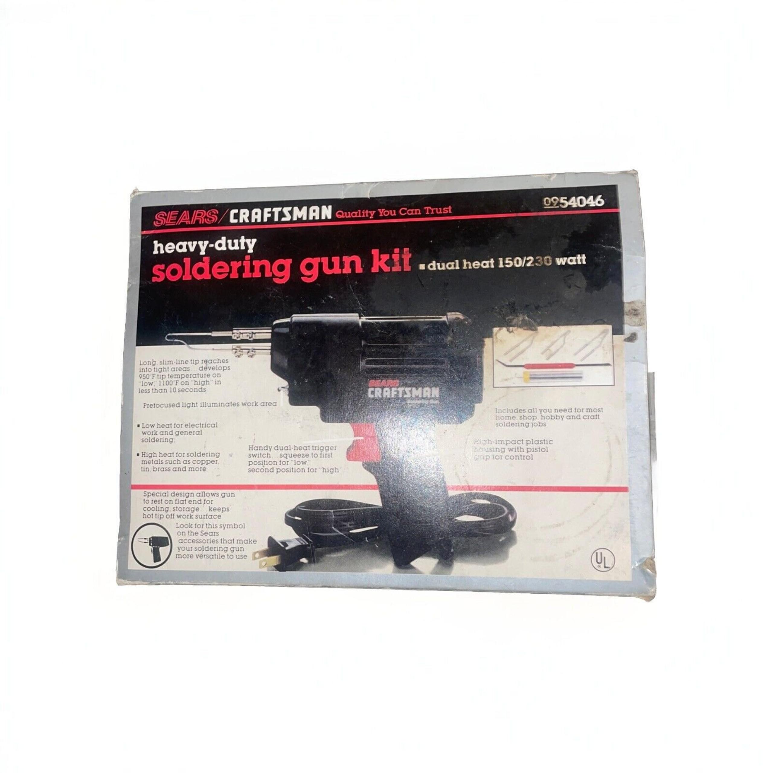 Sears Craftsman Dual Heat Heavy Duty Soldering Gun Kit 150 / 230 Watt Vintage