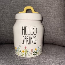 Rae Dunn HELLO SRING baby floral canister