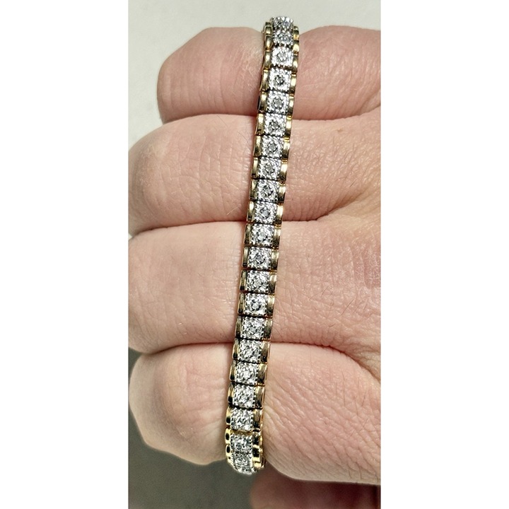 Sterling Silver .925 Cubic Zirconia Tennis Bracelet 7-1/4 - Jewelry