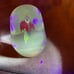 Vintage UV Reactive Art Glass Flower Paperweight