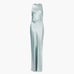 Reformation Anaiis Silk Draped-Neck Maxi Dress in Aquamarine Size 8 NWT