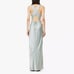 Reformation Anaiis Silk Draped-Neck Maxi Dress in Aquamarine Size 8 NWT