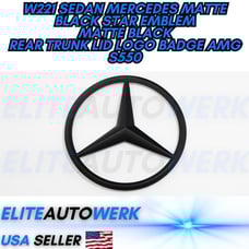 W221 SEDAN Mercedes Matte Black Star Emblem Rear Trunk Lid Logo Badge AMG S550
