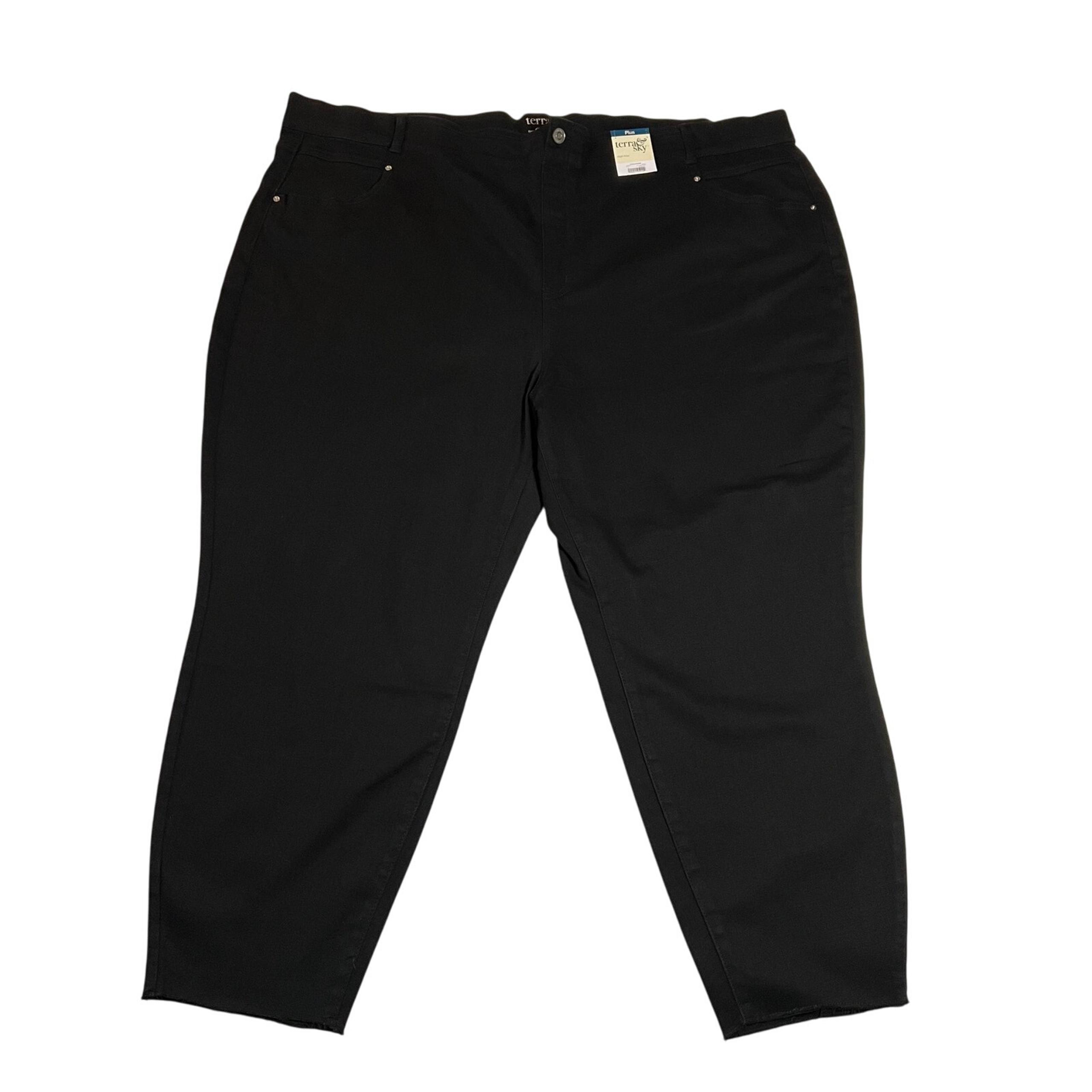 Terra & Sky High Rise Pull On Capri Denim Pants Size 4X NEW Minimalist Casual