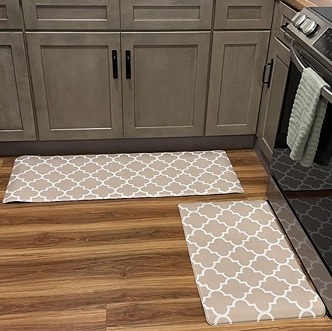 Kitchen Mat [2 PCS] Cushioned Anti-Fatigue Kitchen Rug, Waterproof Non-Slip.