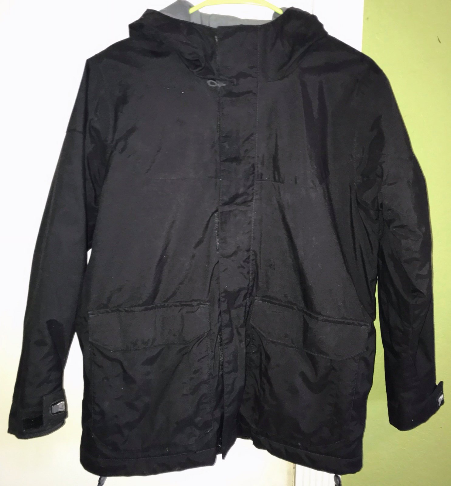 Burton Snowboarding Jacket Youth Kids Sz Large 10/12 Husky Black Hoodie Ski