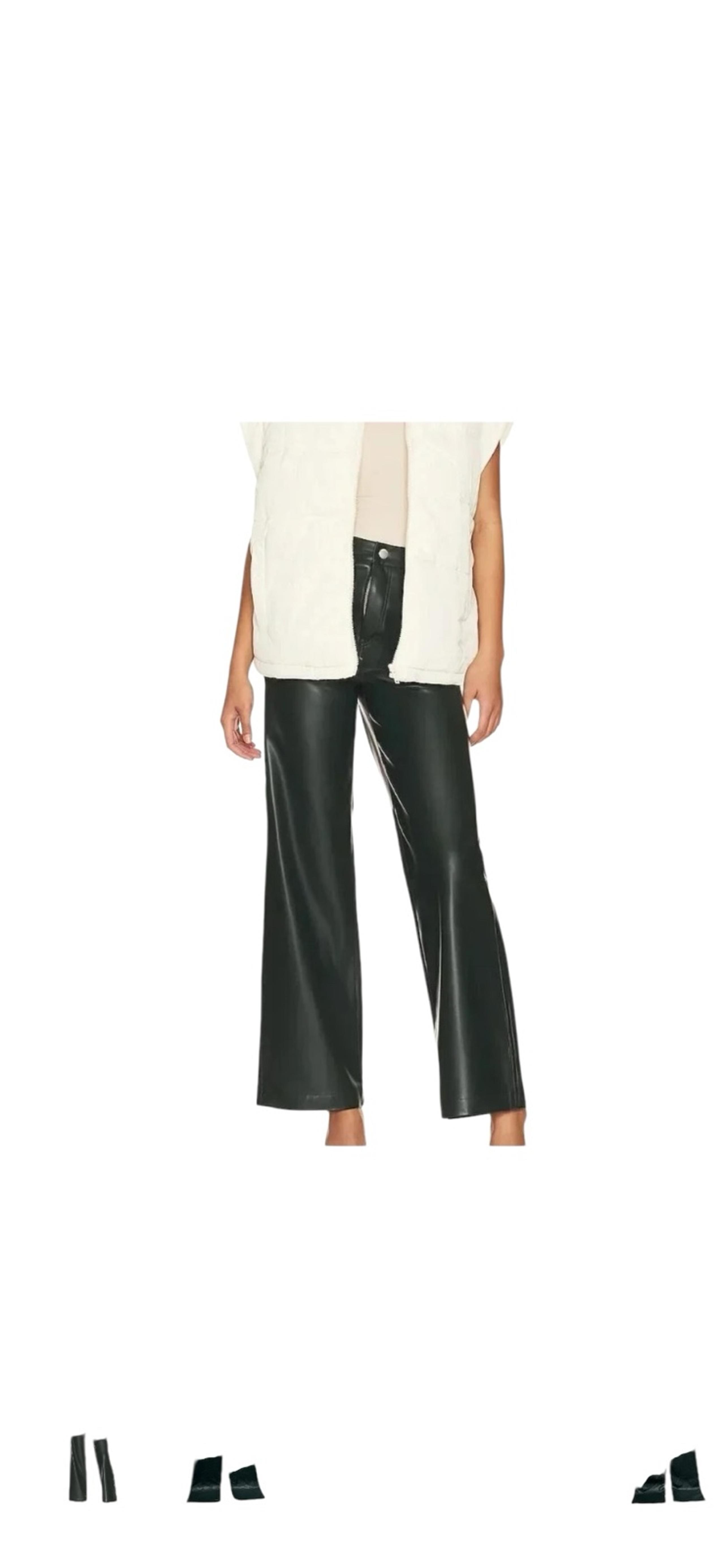 Revolve BlankNYC Deep Green 31 Faux Leather Franklin Straight Ribcage Pants