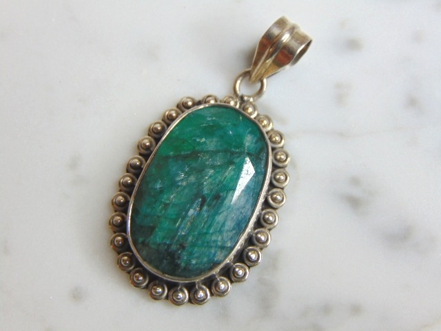 Sterling Silver Aventurine Pendant E4968