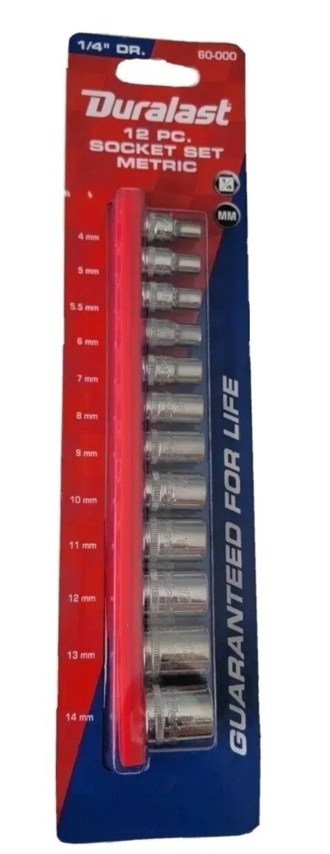 Duralast 12pc Socket Set Metric. Fully Chomed