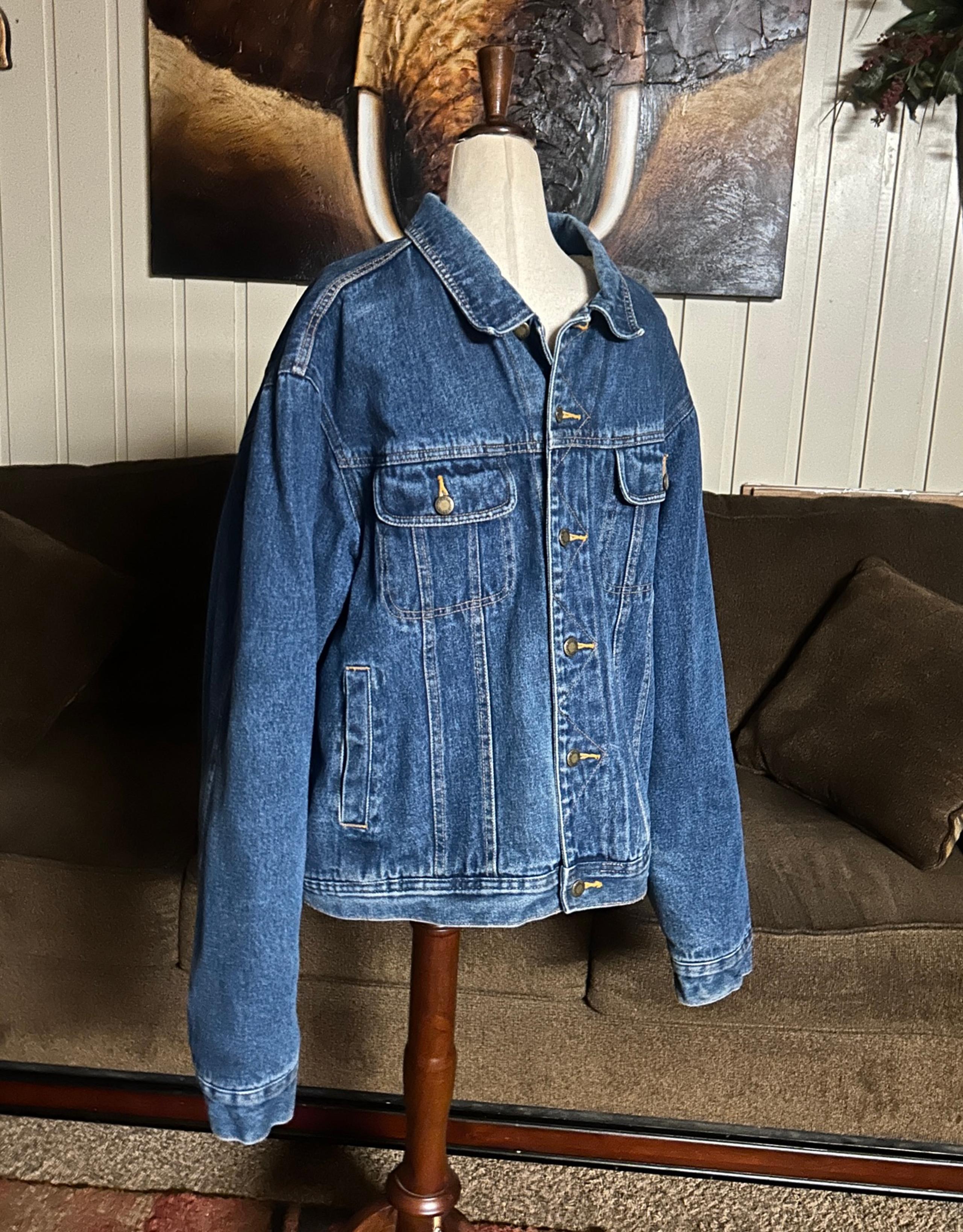 Wrangler Men’s X-Large ~Vintage (90’s) ~ Blue Denim Jean Jacket W/ Sherpa Lined